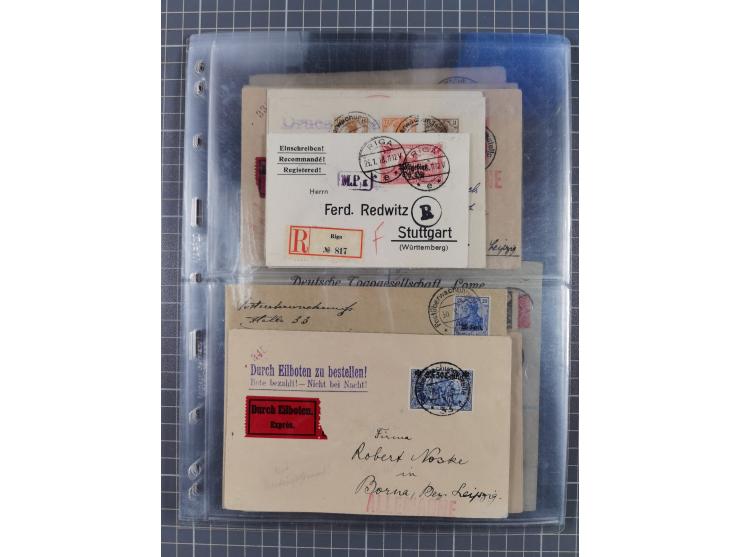 1826/1937 (ca.), umfangreiche Partie mit rund 40 Belegen, inkl. Deutsche Kolonie und WWI Besetzungen, interessante Einzel-, M