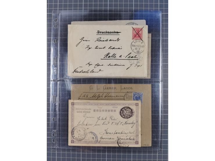 1826/1937 (ca.), umfangreiche Partie mit rund 40 Belegen, inkl. Deutsche Kolonie und WWI Besetzungen, interessante Einzel-, M