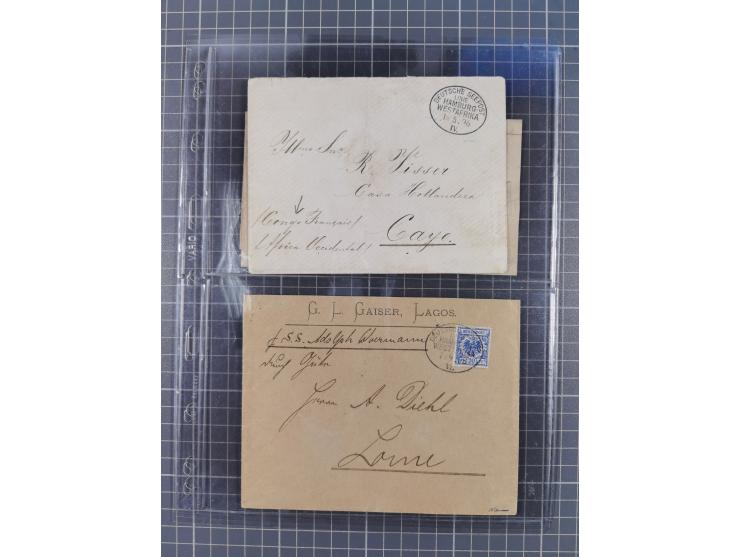 1826/1937 (ca.), umfangreiche Partie mit rund 40 Belegen, inkl. Deutsche Kolonie und WWI Besetzungen, interessante Einzel-, M