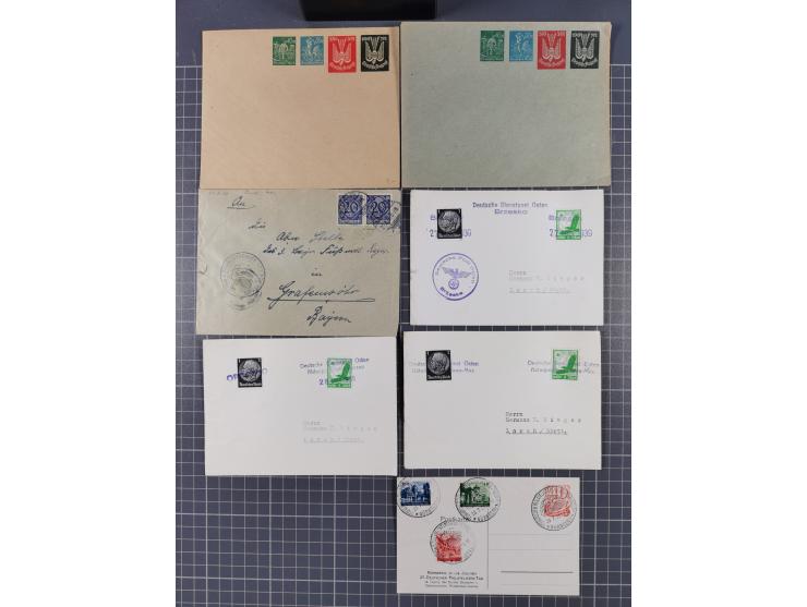 1709/1950, über 130 Briefe, Karten und Ganzsachen mit früher Botenpost, ca. 35 KZ- und Ghettopost-Belege mit u.a. zwei Karten