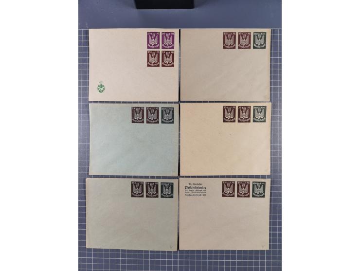 1709/1950, über 130 Briefe, Karten und Ganzsachen mit früher Botenpost, ca. 35 KZ- und Ghettopost-Belege mit u.a. zwei Karten