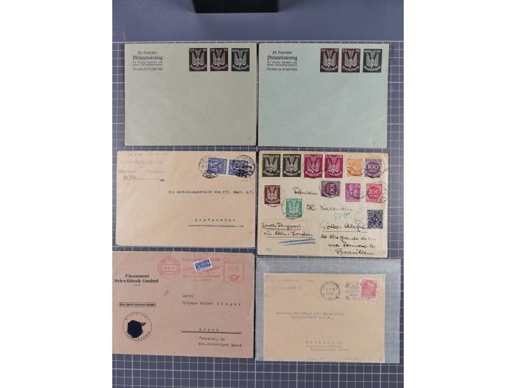 1709/1950, über 130 Briefe, Karten und Ganzsachen mit früher Botenpost, ca. 35 KZ- und Ghettopost-Belege mit u.a. zwei Karten