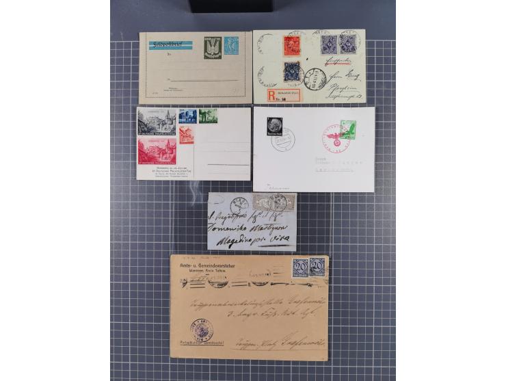 1709/1950, über 130 Briefe, Karten und Ganzsachen mit früher Botenpost, ca. 35 KZ- und Ghettopost-Belege mit u.a. zwei Karten