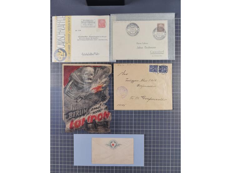 1709/1950, über 130 Briefe, Karten und Ganzsachen mit früher Botenpost, ca. 35 KZ- und Ghettopost-Belege mit u.a. zwei Karten