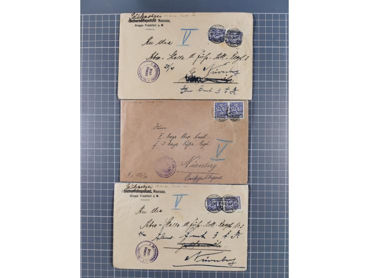 1709/1950, über 130 Briefe, Karten und Ganzsachen mit früher Botenpost, ca. 35 KZ- und Ghettopost-Belege mit u.a. zwei Karten