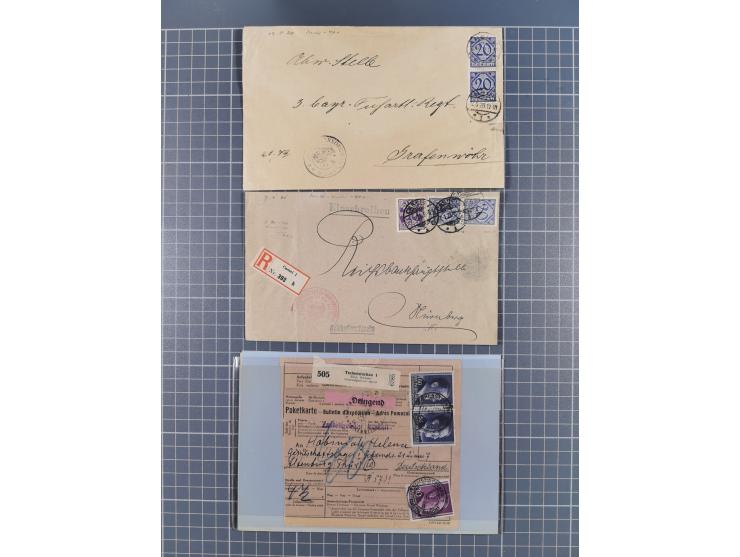 1709/1950, über 130 Briefe, Karten und Ganzsachen mit früher Botenpost, ca. 35 KZ- und Ghettopost-Belege mit u.a. zwei Karten