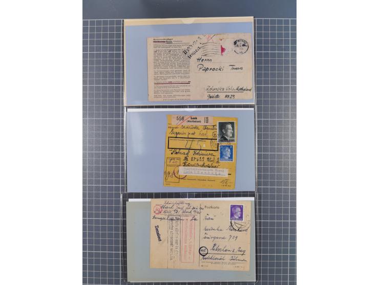 1709/1950, über 130 Briefe, Karten und Ganzsachen mit früher Botenpost, ca. 35 KZ- und Ghettopost-Belege mit u.a. zwei Karten