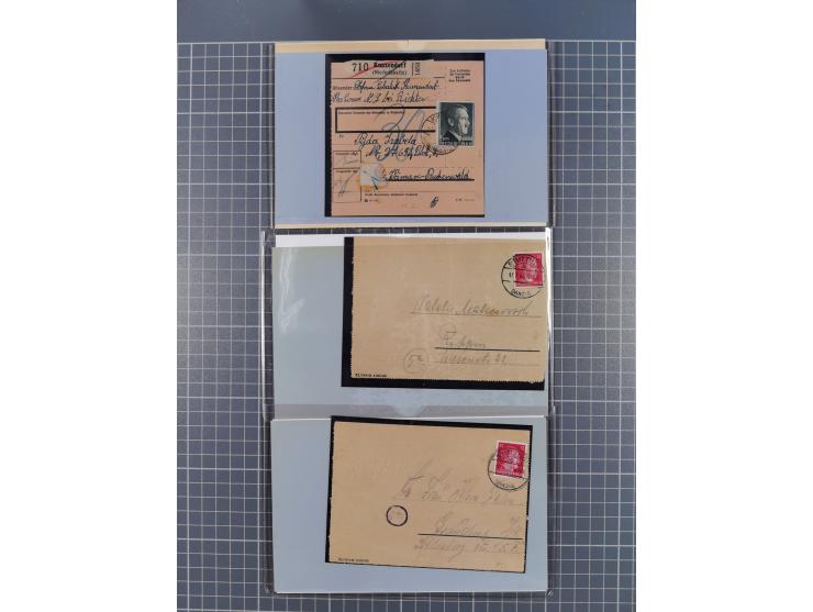 1709/1950, über 130 Briefe, Karten und Ganzsachen mit früher Botenpost, ca. 35 KZ- und Ghettopost-Belege mit u.a. zwei Karten