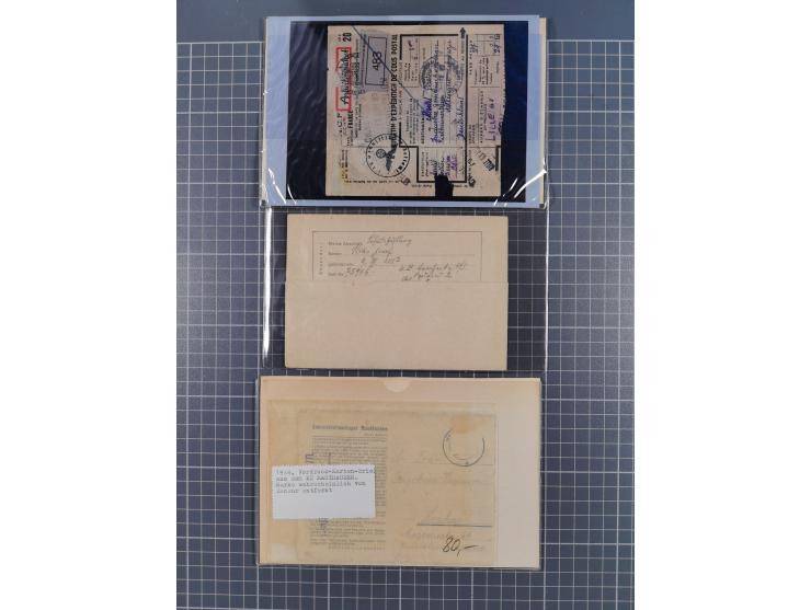1709/1950, über 130 Briefe, Karten und Ganzsachen mit früher Botenpost, ca. 35 KZ- und Ghettopost-Belege mit u.a. zwei Karten
