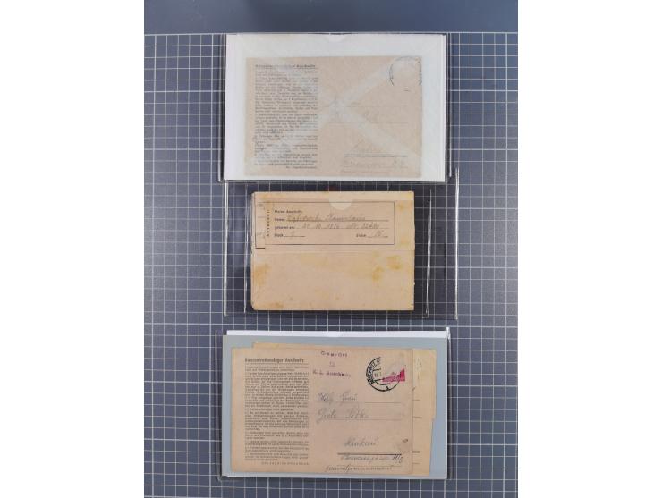 1709/1950, über 130 Briefe, Karten und Ganzsachen mit früher Botenpost, ca. 35 KZ- und Ghettopost-Belege mit u.a. zwei Karten