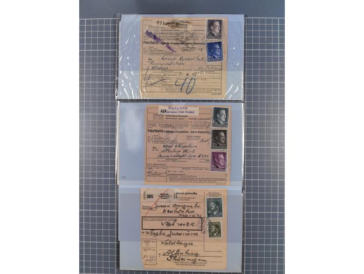1709/1950, über 130 Briefe, Karten und Ganzsachen mit früher Botenpost, ca. 35 KZ- und Ghettopost-Belege mit u.a. zwei Karten