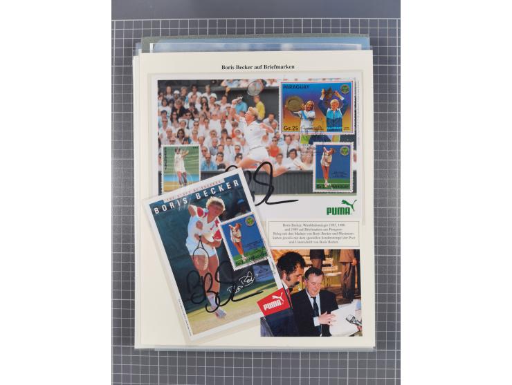 Autographen: 1960/2000, Konvolut mit u.a. kleiner Sammlung “Helmut Schmidt” mit ca. 30 Fotos (zum Teil mit weiteren Unterschr