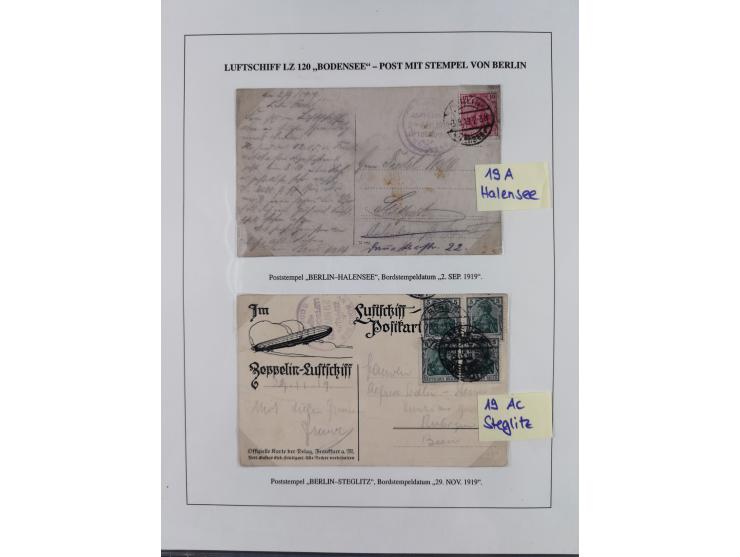 1919/1933, fast 30 Briefe und Karten mit Schwerpunkt bei der “Bodensee”-Post mit u.a. Sieger Nr. 19A, 19Ac, 19Ae, zwei fehler