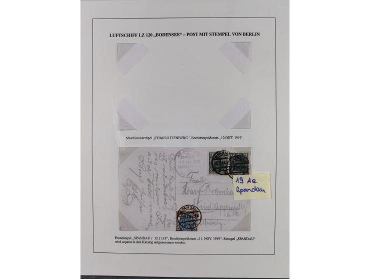1919/1933, fast 30 Briefe und Karten mit Schwerpunkt bei der “Bodensee”-Post mit u.a. Sieger Nr. 19A, 19Ac, 19Ae, zwei fehler