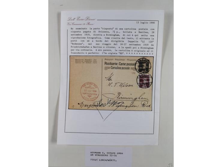 1919/1933, fast 30 Briefe und Karten mit Schwerpunkt bei der “Bodensee”-Post mit u.a. Sieger Nr. 19A, 19Ac, 19Ae, zwei fehler