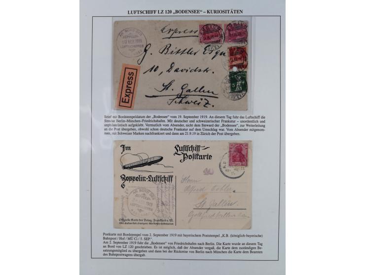 1919/1933, fast 30 Briefe und Karten mit Schwerpunkt bei der “Bodensee”-Post mit u.a. Sieger Nr. 19A, 19Ac, 19Ae, zwei fehler