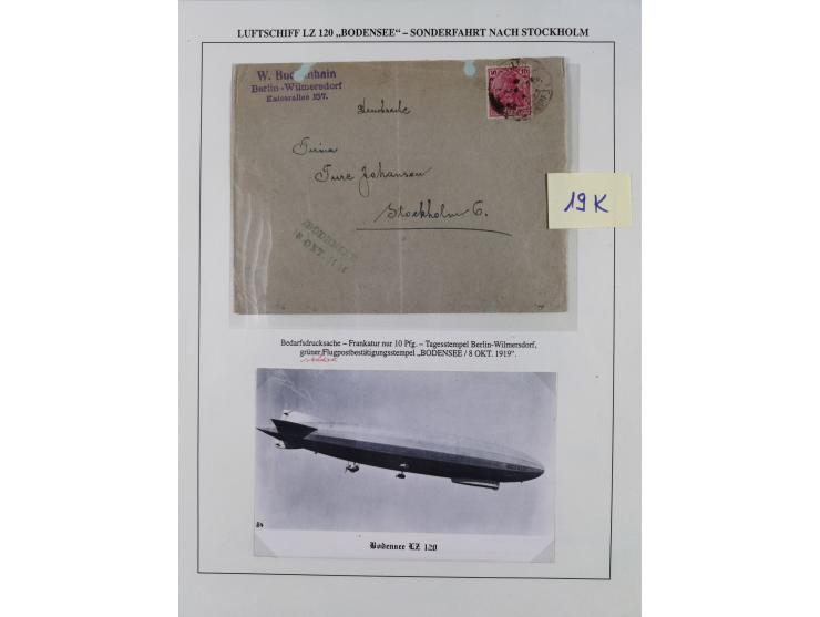 1919/1933, fast 30 Briefe und Karten mit Schwerpunkt bei der “Bodensee”-Post mit u.a. Sieger Nr. 19A, 19Ac, 19Ae, zwei fehler