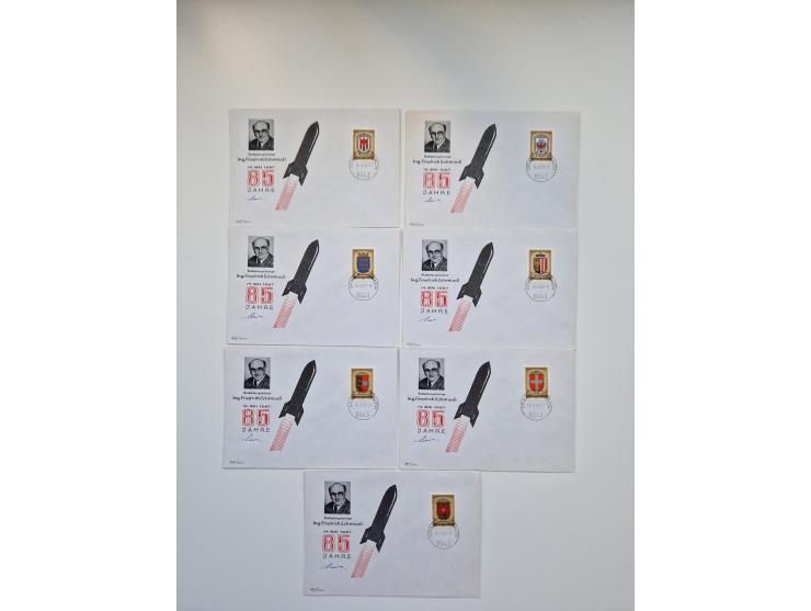 1931/2000 (ca.), interessanter Sammlungsbestand mit u.a. Postkarte “Tilling Raketenflugzeug” (Eckfehler), Österreich-Briefe m