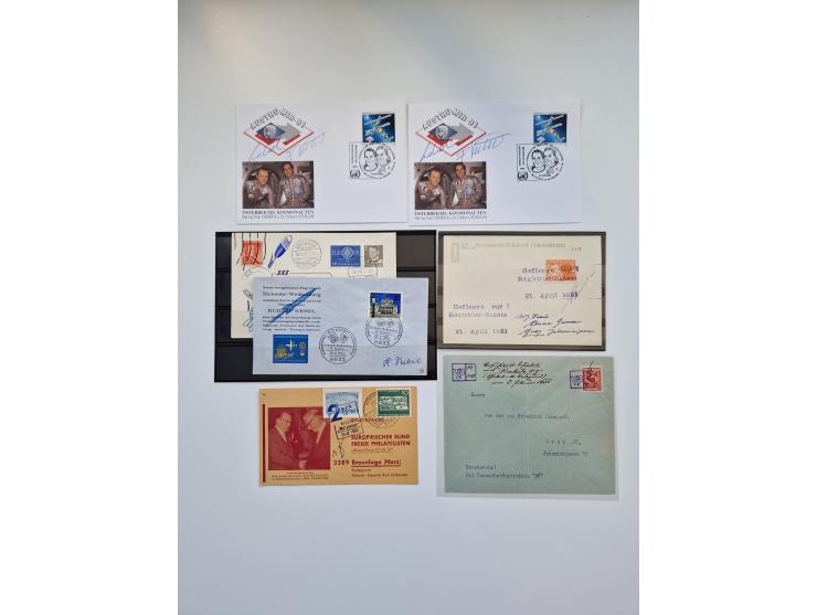 1931/2000 (ca.), interessanter Sammlungsbestand mit u.a. Postkarte “Tilling Raketenflugzeug” (Eckfehler), Österreich-Briefe m