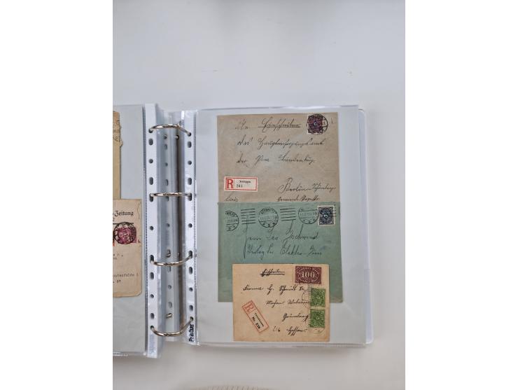 1920/23, umfangreiche Sammlung mit über 4600 Briefen, Karten und Ganzsachen. Dabei interessante Frankaturen, Blockeinheiten, 