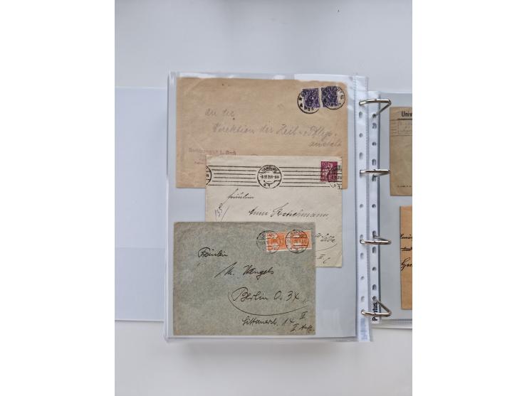 1920/23, umfangreiche Sammlung mit über 4600 Briefen, Karten und Ganzsachen. Dabei interessante Frankaturen, Blockeinheiten, 