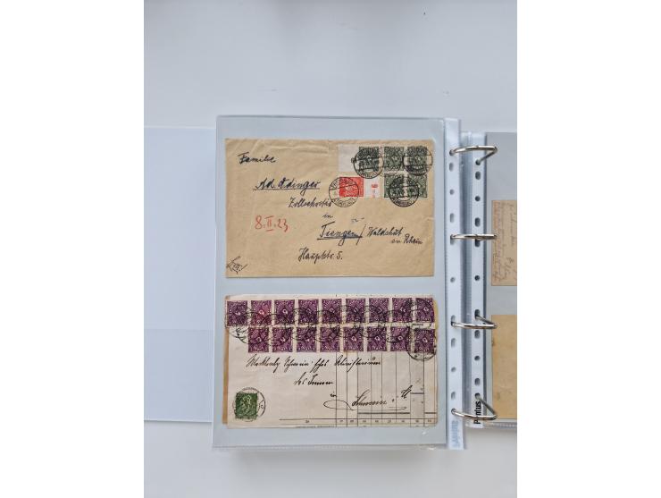 1920/23, umfangreiche Sammlung mit über 4600 Briefen, Karten und Ganzsachen. Dabei interessante Frankaturen, Blockeinheiten, 