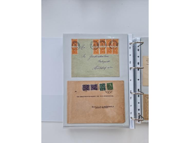 1920/23, umfangreiche Sammlung mit über 4600 Briefen, Karten und Ganzsachen. Dabei interessante Frankaturen, Blockeinheiten, 