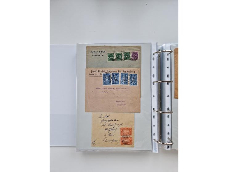 1920/23, umfangreiche Sammlung mit über 4600 Briefen, Karten und Ganzsachen. Dabei interessante Frankaturen, Blockeinheiten, 