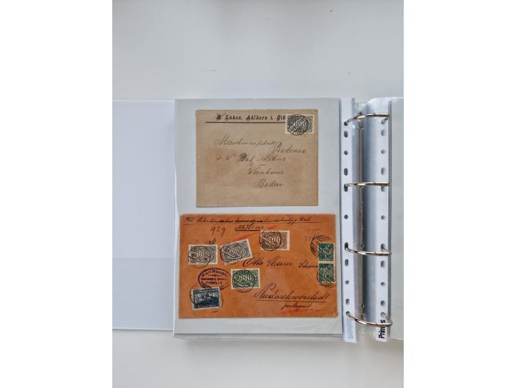 1920/23, umfangreiche Sammlung mit über 4600 Briefen, Karten und Ganzsachen. Dabei interessante Frankaturen, Blockeinheiten, 