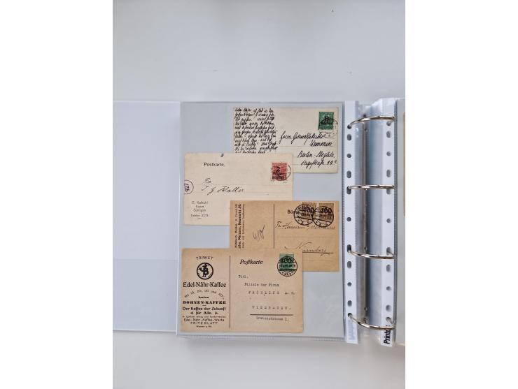 1920/23, umfangreiche Sammlung mit über 4600 Briefen, Karten und Ganzsachen. Dabei interessante Frankaturen, Blockeinheiten, 