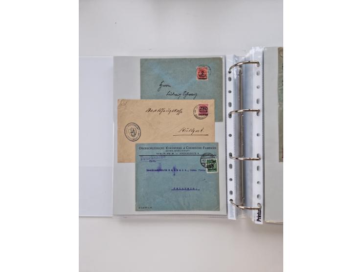 1920/23, umfangreiche Sammlung mit über 4600 Briefen, Karten und Ganzsachen. Dabei interessante Frankaturen, Blockeinheiten, 