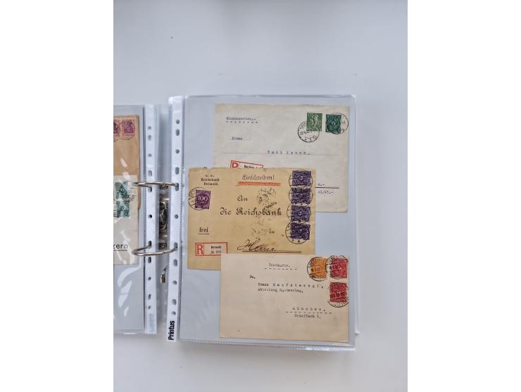 1920/23, umfangreiche Sammlung mit über 4600 Briefen, Karten und Ganzsachen. Dabei interessante Frankaturen, Blockeinheiten, 