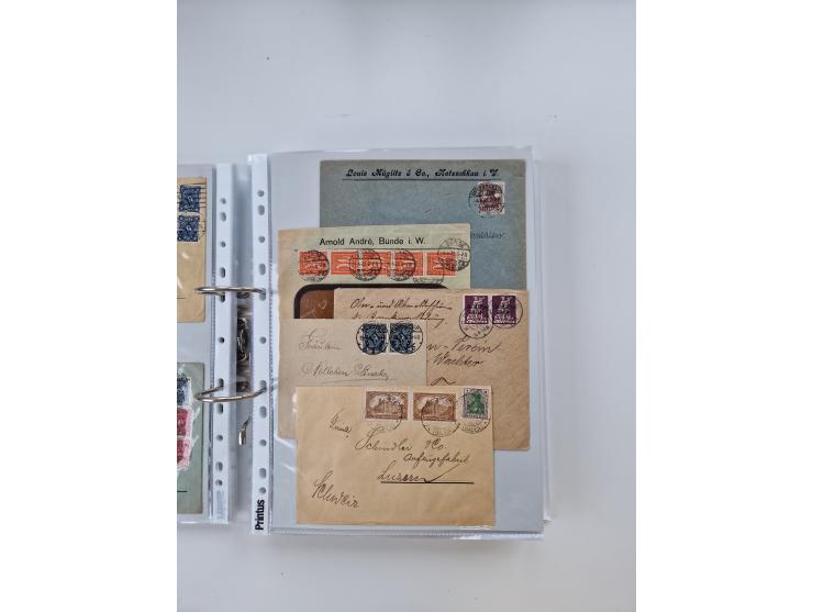 1920/23, umfangreiche Sammlung mit über 4600 Briefen, Karten und Ganzsachen. Dabei interessante Frankaturen, Blockeinheiten, 