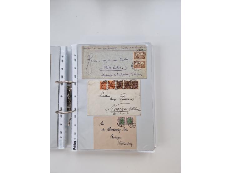 1920/23, umfangreiche Sammlung mit über 4600 Briefen, Karten und Ganzsachen. Dabei interessante Frankaturen, Blockeinheiten, 
