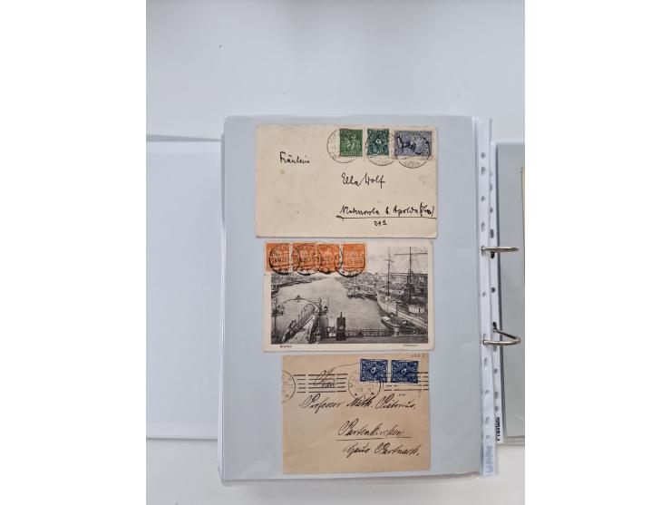 1920/23, umfangreiche Sammlung mit über 4600 Briefen, Karten und Ganzsachen. Dabei interessante Frankaturen, Blockeinheiten, 