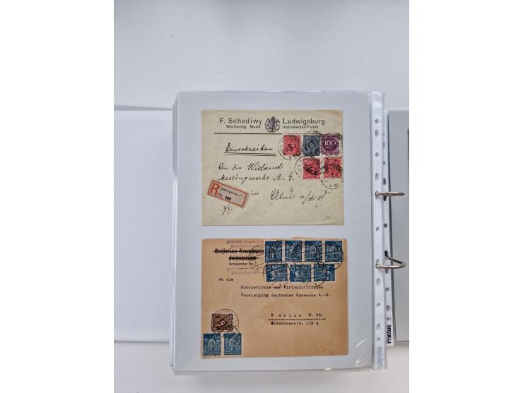1920/23, umfangreiche Sammlung mit über 4600 Briefen, Karten und Ganzsachen. Dabei interessante Frankaturen, Blockeinheiten, 