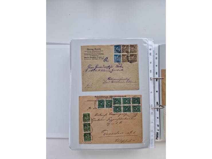 1920/23, umfangreiche Sammlung mit über 4600 Briefen, Karten und Ganzsachen. Dabei interessante Frankaturen, Blockeinheiten, 