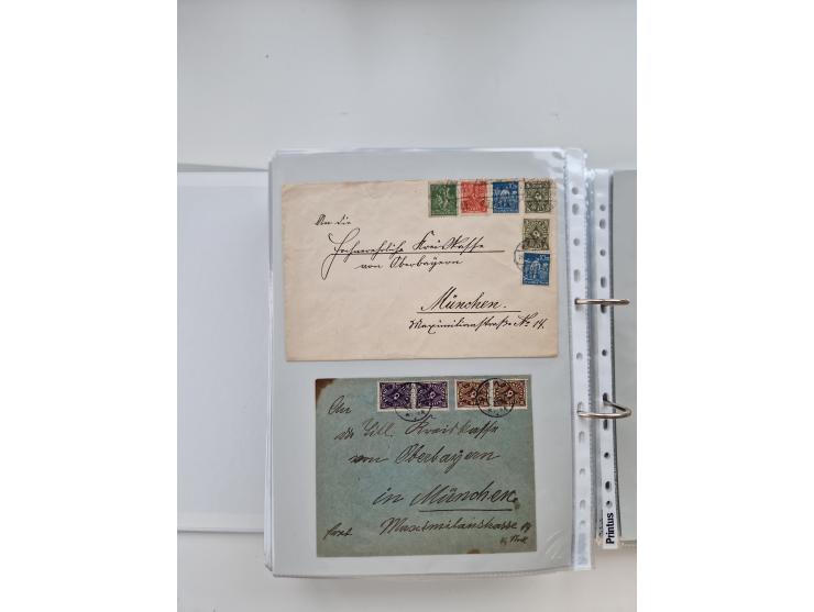 1920/23, umfangreiche Sammlung mit über 4600 Briefen, Karten und Ganzsachen. Dabei interessante Frankaturen, Blockeinheiten, 