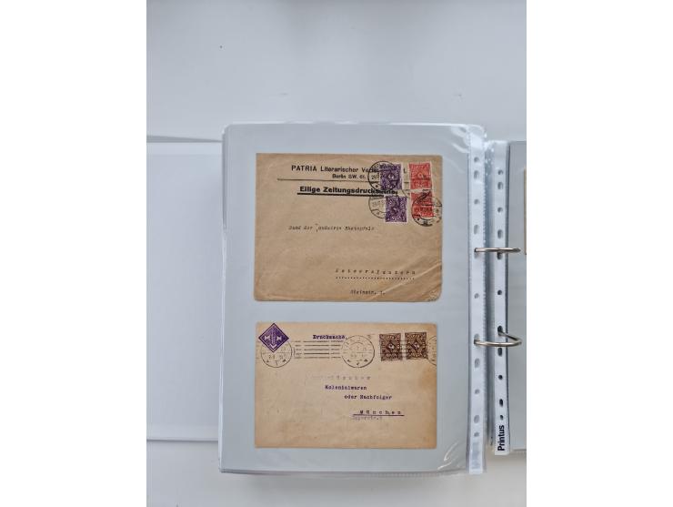 1920/23, umfangreiche Sammlung mit über 4600 Briefen, Karten und Ganzsachen. Dabei interessante Frankaturen, Blockeinheiten, 