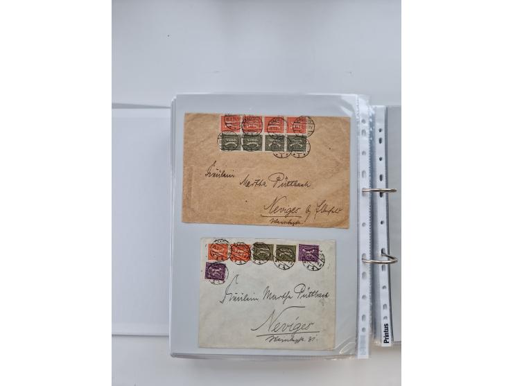 1920/23, umfangreiche Sammlung mit über 4600 Briefen, Karten und Ganzsachen. Dabei interessante Frankaturen, Blockeinheiten, 