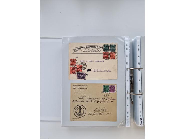 1920/23, umfangreiche Sammlung mit über 4600 Briefen, Karten und Ganzsachen. Dabei interessante Frankaturen, Blockeinheiten, 