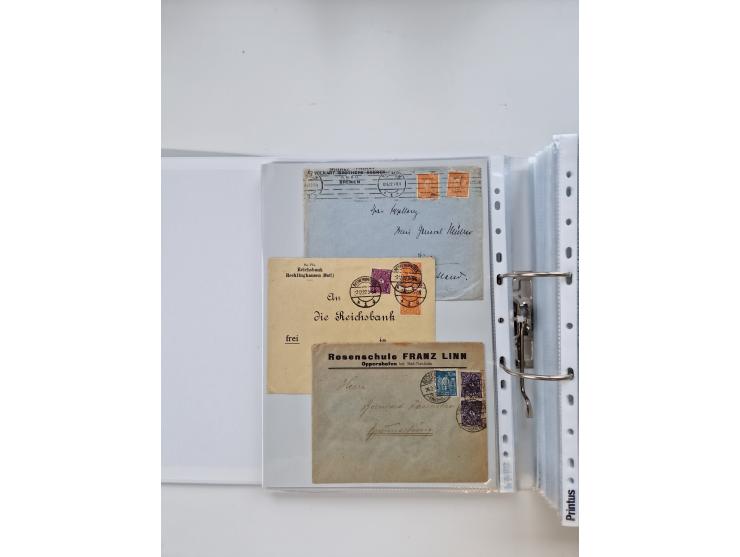 1920/23, umfangreiche Sammlung mit über 4600 Briefen, Karten und Ganzsachen. Dabei interessante Frankaturen, Blockeinheiten, 