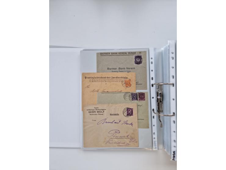 1920/23, umfangreiche Sammlung mit über 4600 Briefen, Karten und Ganzsachen. Dabei interessante Frankaturen, Blockeinheiten, 