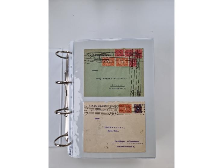 1920/23, umfangreiche Sammlung mit über 4600 Briefen, Karten und Ganzsachen. Dabei interessante Frankaturen, Blockeinheiten, 