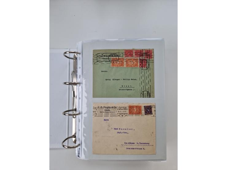 1920/23, umfangreiche Sammlung mit über 4600 Briefen, Karten und Ganzsachen. Dabei interessante Frankaturen, Blockeinheiten, 