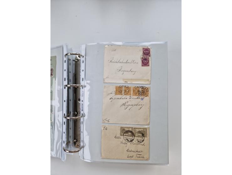 1920/23, umfangreiche Sammlung mit über 4600 Briefen, Karten und Ganzsachen. Dabei interessante Frankaturen, Blockeinheiten, 