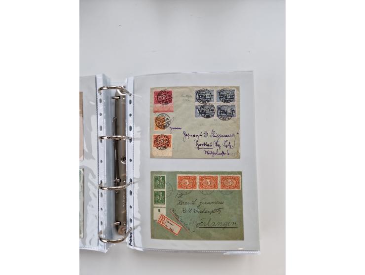 1920/23, umfangreiche Sammlung mit über 4600 Briefen, Karten und Ganzsachen. Dabei interessante Frankaturen, Blockeinheiten, 