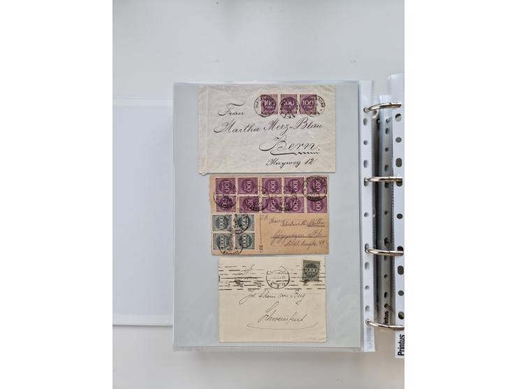 1920/23, umfangreiche Sammlung mit über 4600 Briefen, Karten und Ganzsachen. Dabei interessante Frankaturen, Blockeinheiten, 