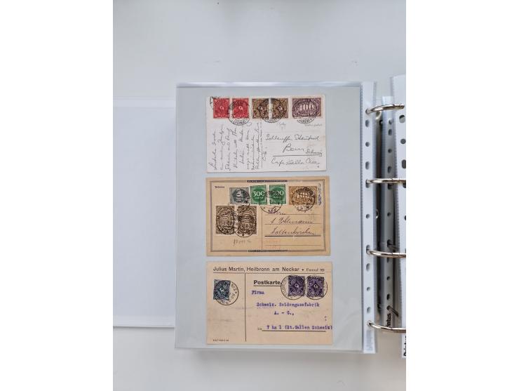 1920/23, umfangreiche Sammlung mit über 4600 Briefen, Karten und Ganzsachen. Dabei interessante Frankaturen, Blockeinheiten, 