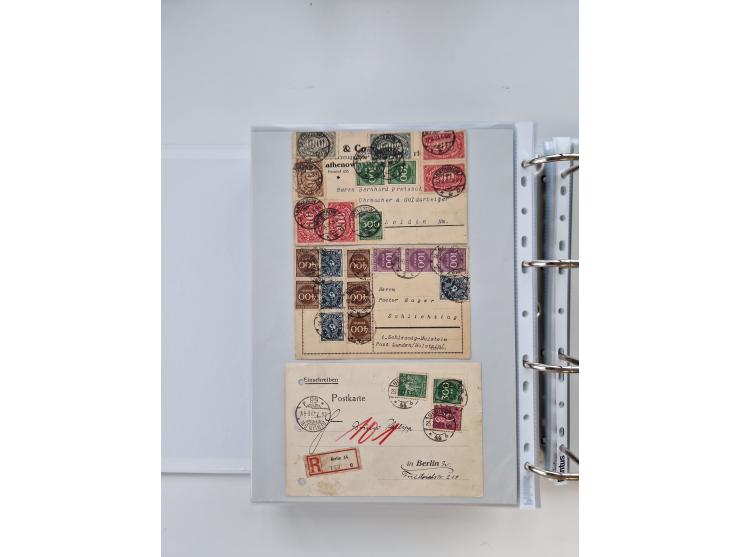 1920/23, umfangreiche Sammlung mit über 4600 Briefen, Karten und Ganzsachen. Dabei interessante Frankaturen, Blockeinheiten, 